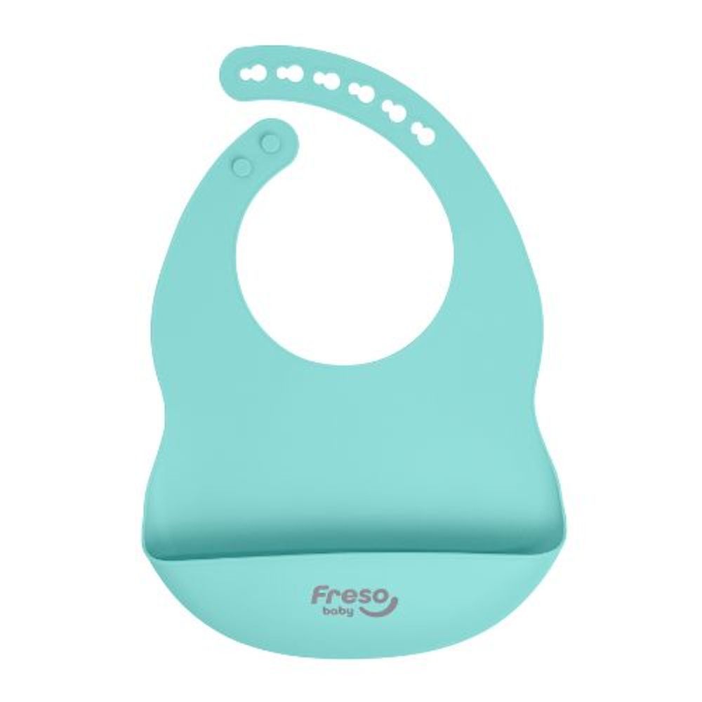 Babador com Bolso para Introdução Alimentar BLW Fecho Ajustável Livre de BPA Verde Freso