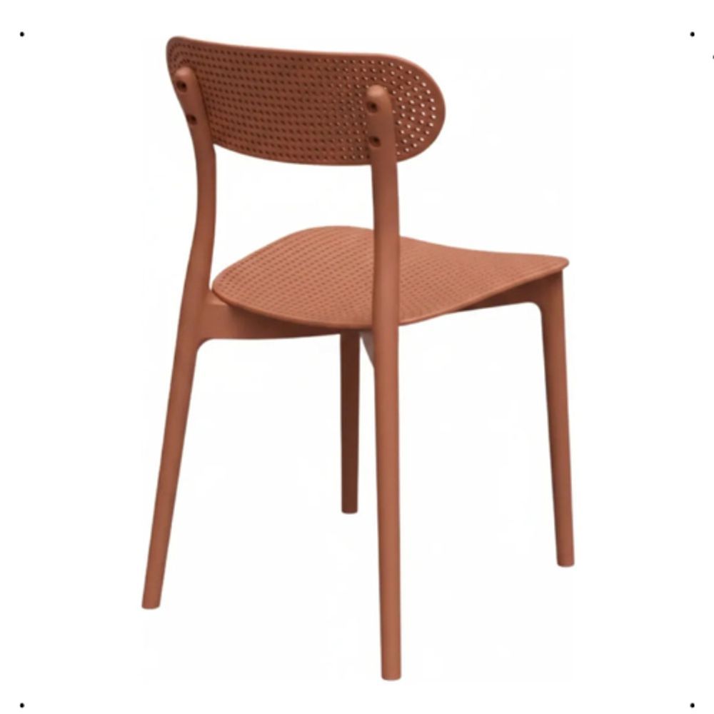 Cadeira de Montagem Simpla Estrutura em Plástico Assento em Polietileno Montagem Simples Terracota