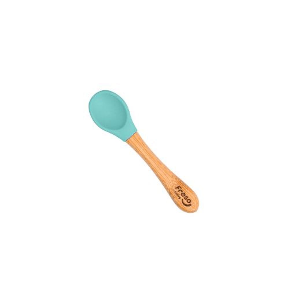 Colher Freso Baby Alimentação Bebê com Cabo Rígido e Ponta Flexível Verde