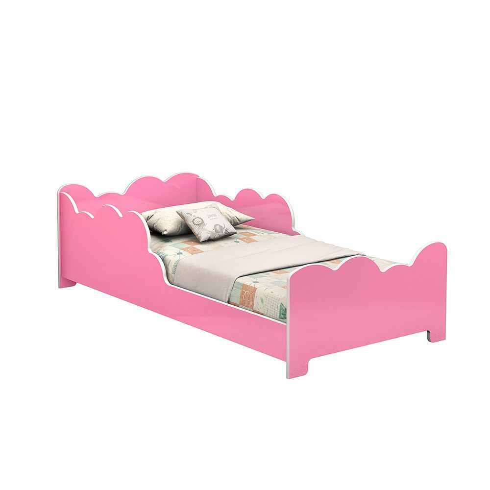 Cama Infantil Cama Juvenil Nuvem com Design Encantador em MDF Branco Loja Doce Lar 73CM