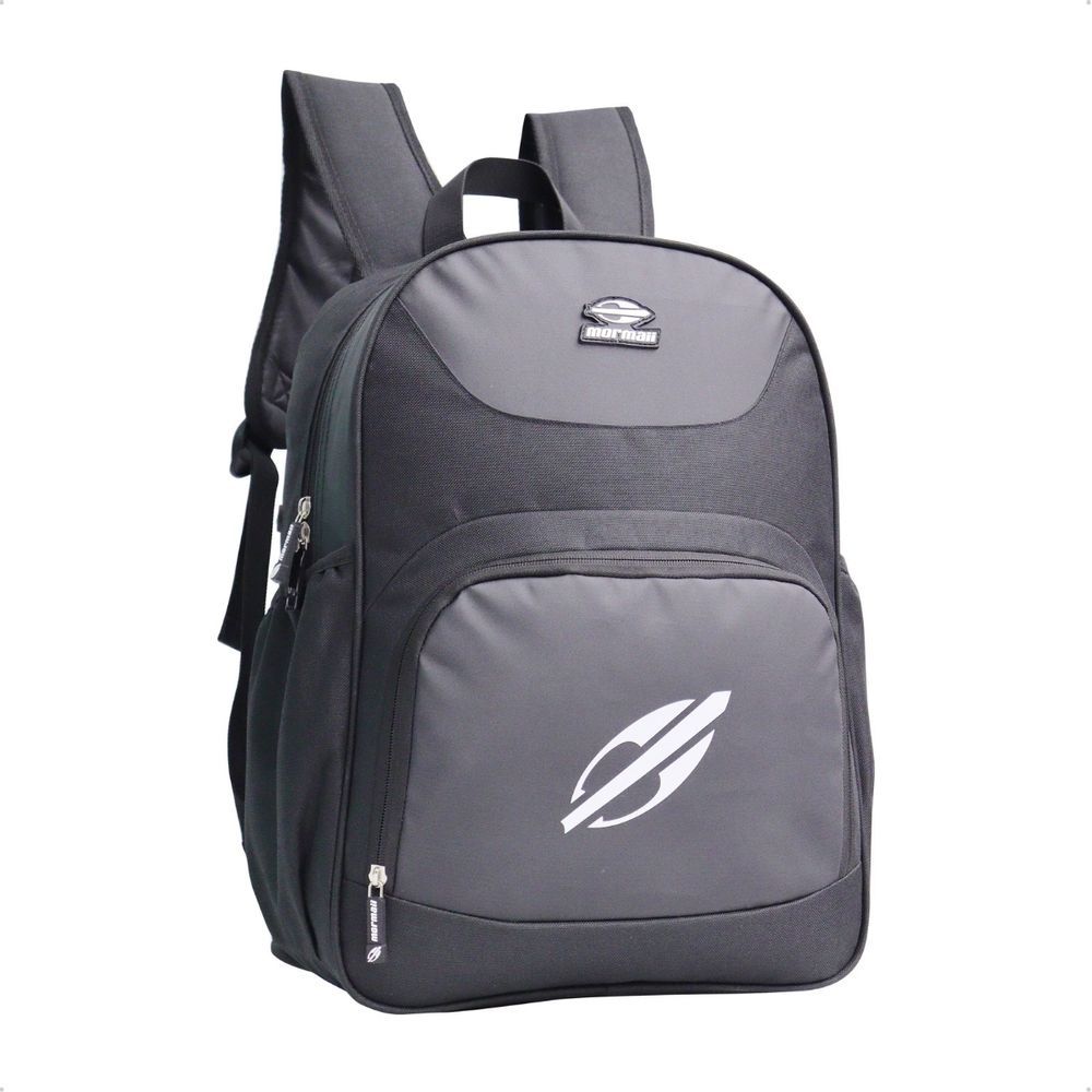 Mochila Mormaii Casual com Compartimento para Notebook 3 Bolsos 20L Preto e Cinza Unissex