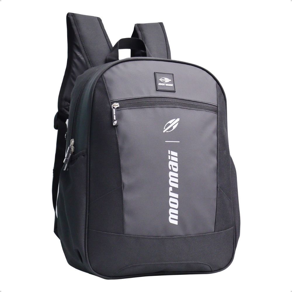 Mochila Mormaii Casual Compartimento Notebook 3 Bolsos 20L Preto e Cinza Unissex