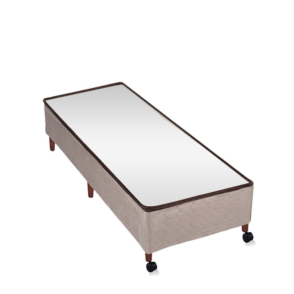 Cama Box Solteiro Castor Revolution Híbrido Estrutura em Madeira com Pés Fixos Cinza Box Colchões 79CM