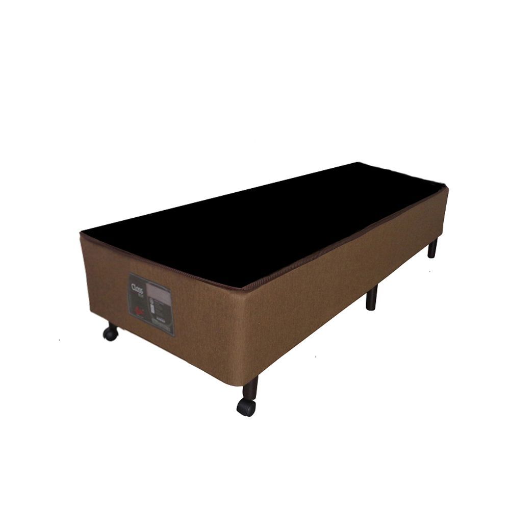 Cama Box Solteiro Class Pocket Estrutura em Madeira Revestimento em Tecido Chenille Preto Colchões Castor 88CM