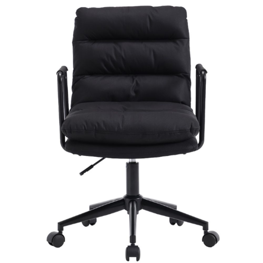 Cadeira Office Arizona Ergonômica com Revestimento em PU Base Giratória com Ajuste de Altura e Apoio Ajustável Preto