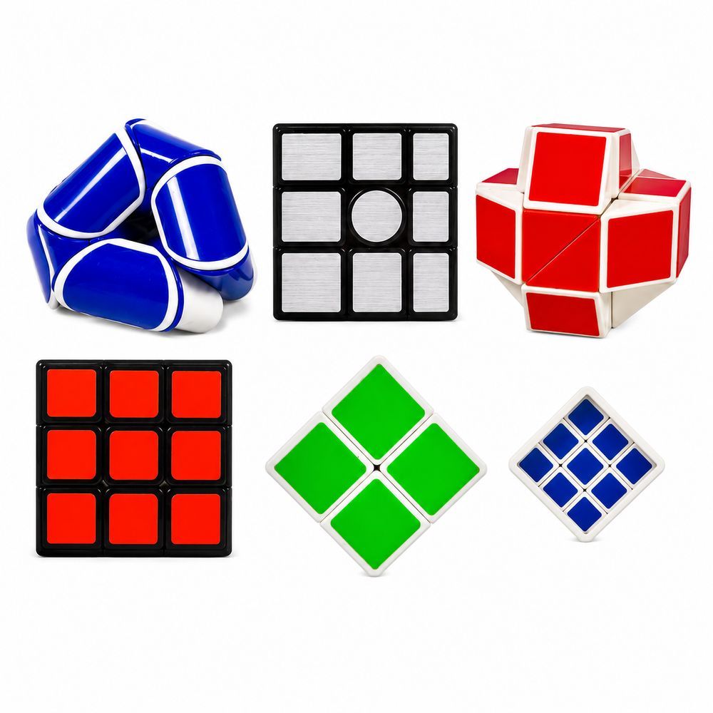 Kit Cubos Mágicos 6 Modelos Diferentes para Raciocínio Lógico e Diversão com Movimentos Suaves Plástico ABS