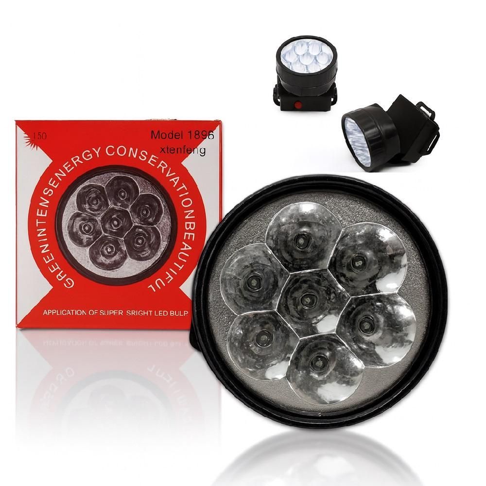 Lanterna de Cabeça Yeet 7 Leds Super Brilhantes com Faixa Ajustável para Camping e Emergências Preto Bivolt