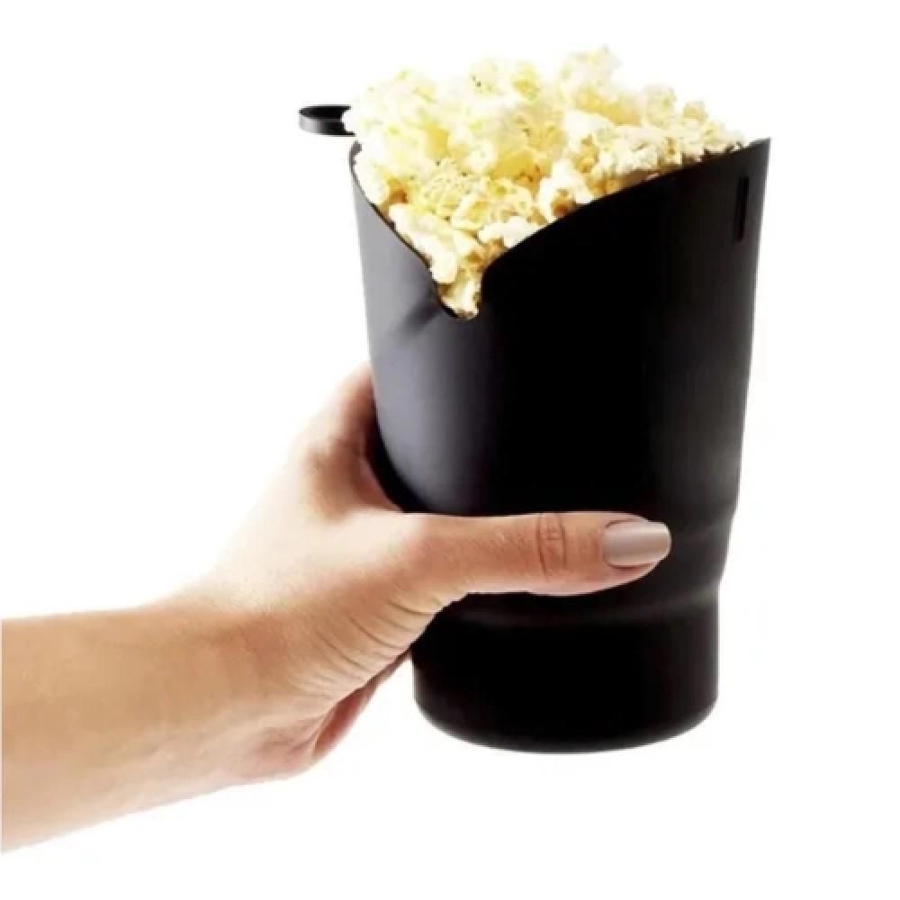 Pipoqueira para Micro-ondas de Silicone Retrátil sem Óleo Dobrável Fácil de Limpar para Dia a Dia Preto Yeet