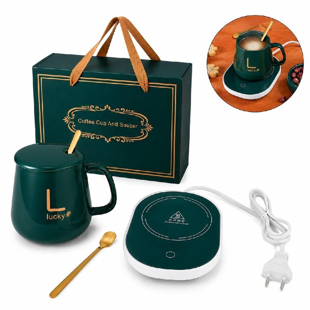 Base Aquecedora Elétrica Lucky Mantém Bebidas Quentes Cerâmica Acionamento Automático por Peso para Escritório e Home