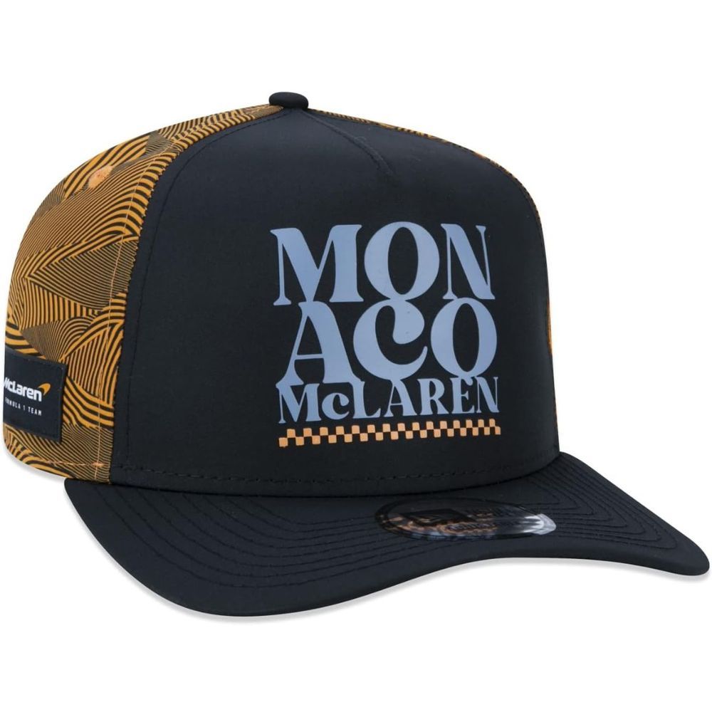 Boné New Era 9forty Mclaren Mônaco A-Frame F1 Team 100% Poliéster Preto Ajustável Masculino