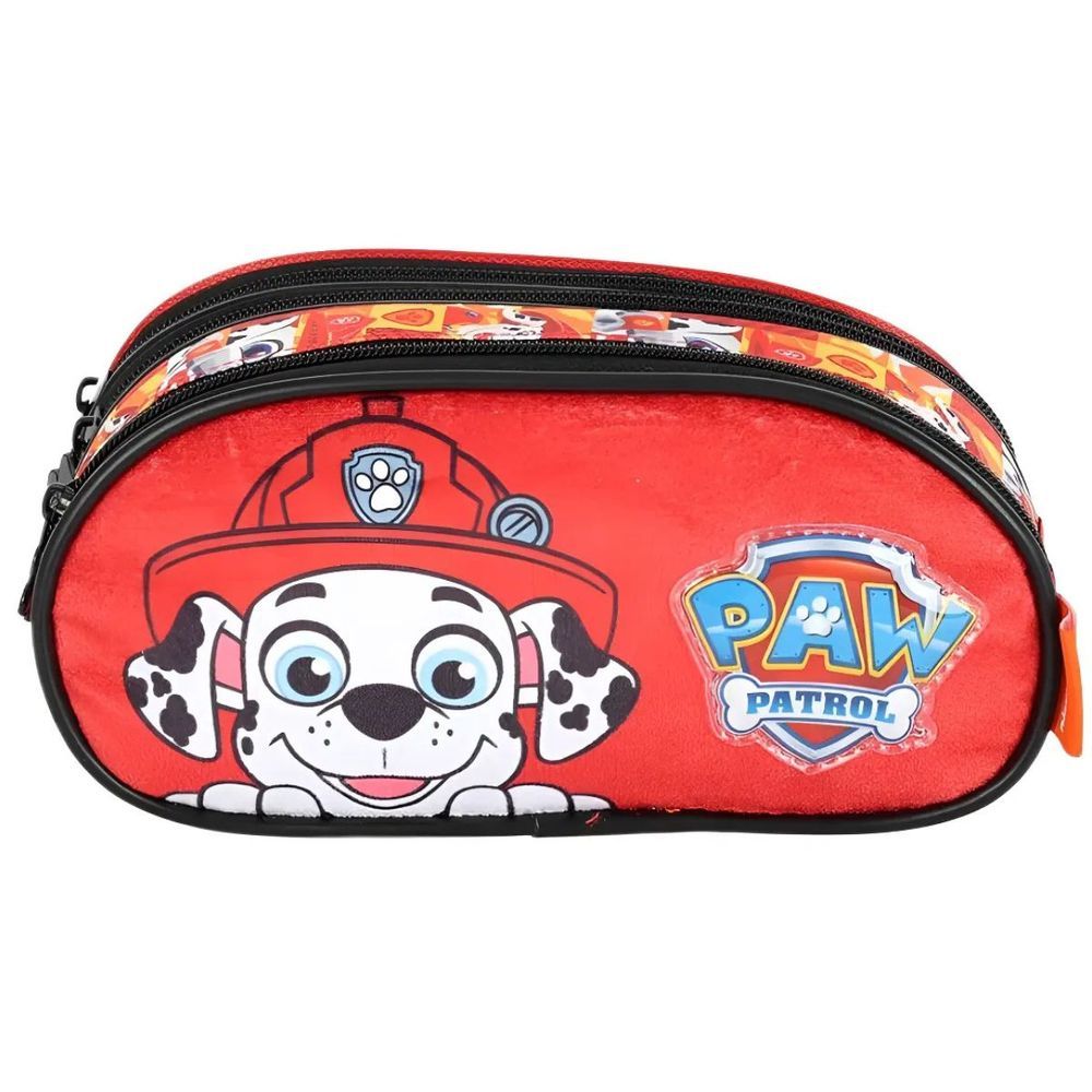 Estojo Infantil com Três Divisórias Luxcel Patrulha Canina Marshall 10CM 1 Vermelho