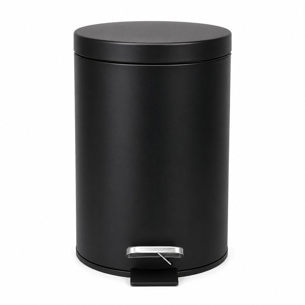 Lixeira com Pedal 5L Plástico Abertura por Pedal com Balde Interno Removível Preto Black Bull