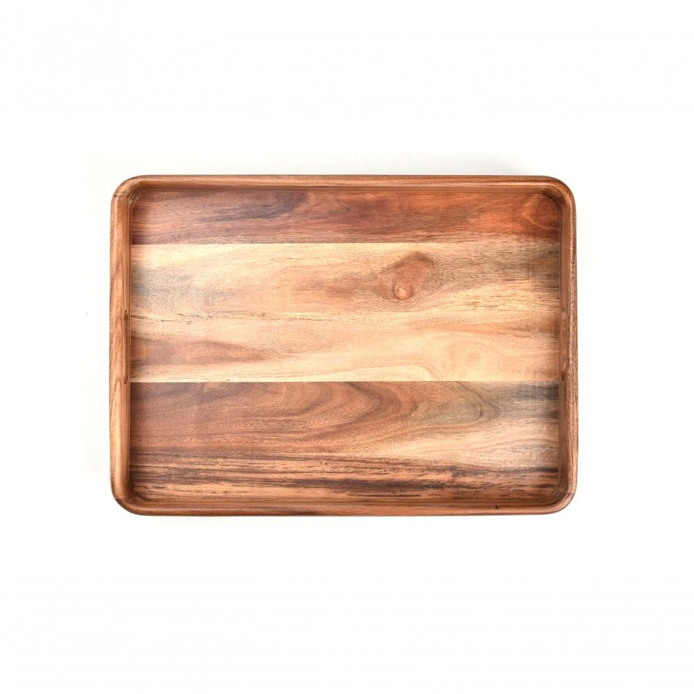 Bandeja Multiuso James F. para Servir e Decorar em Madeira Resistente Marrom 38CM James. F