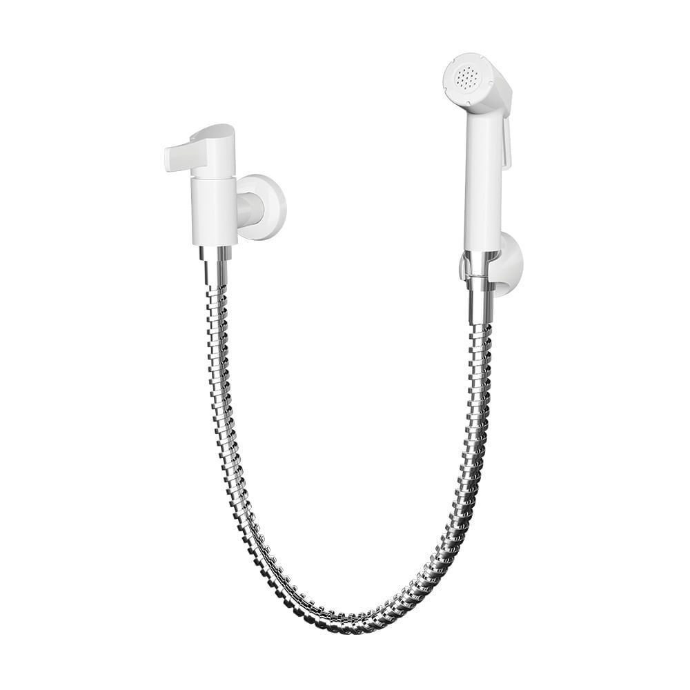 Ducha Higiênica Manual C-04 1984 F26 com Gatilho Ergonômico e Mangueira Flexível Branco Lorenzetti