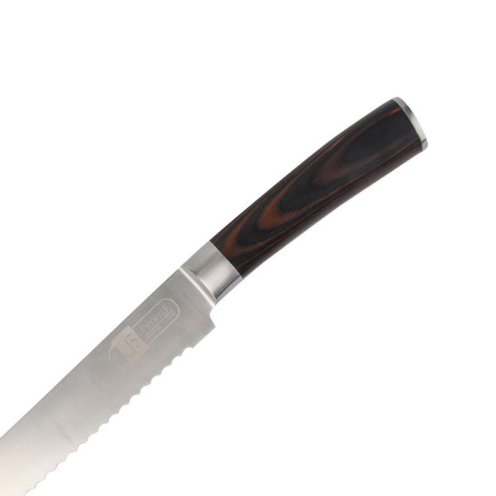 Faca para Pão 32cm Lâmina Serrilhada Aço Inox Corte Preciso Cozinha Prata James. F