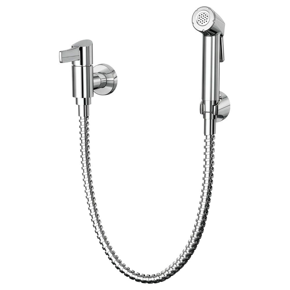 Ducha Higiênica com Gatilho C-04 1984 F26 Manual de Parede com Mangueira Flexível e Suporte Cromada Lorenzetti