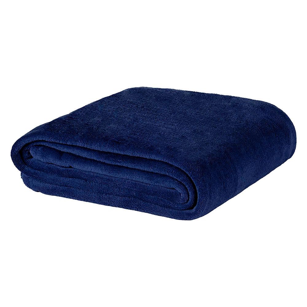 Cobertor Manta Magnific Queen 100% Poliéster Microfibra Macio Azul Marinho Clara Luz Decora 240CM 240x220CM