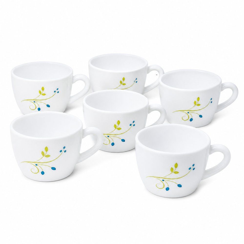Conjunto de Xícaras Tropical Lagoon para Bebidas Quentes em Vidro com Design Estampado Natural 6 Unidades para Café