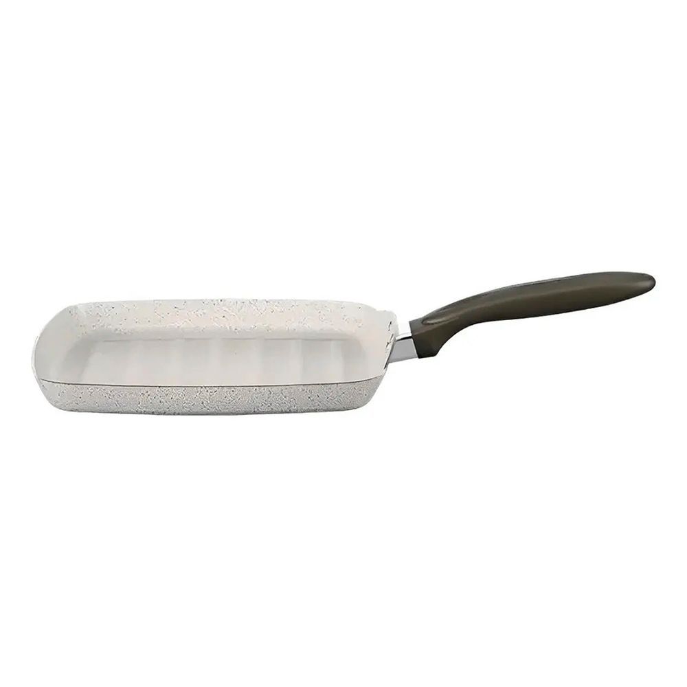 Frigideira Grill Ceramic Life Suprema Alumínio com Revestimento Antiaderente Cerâmico 24CM Ranhuras para Grelhar Preta