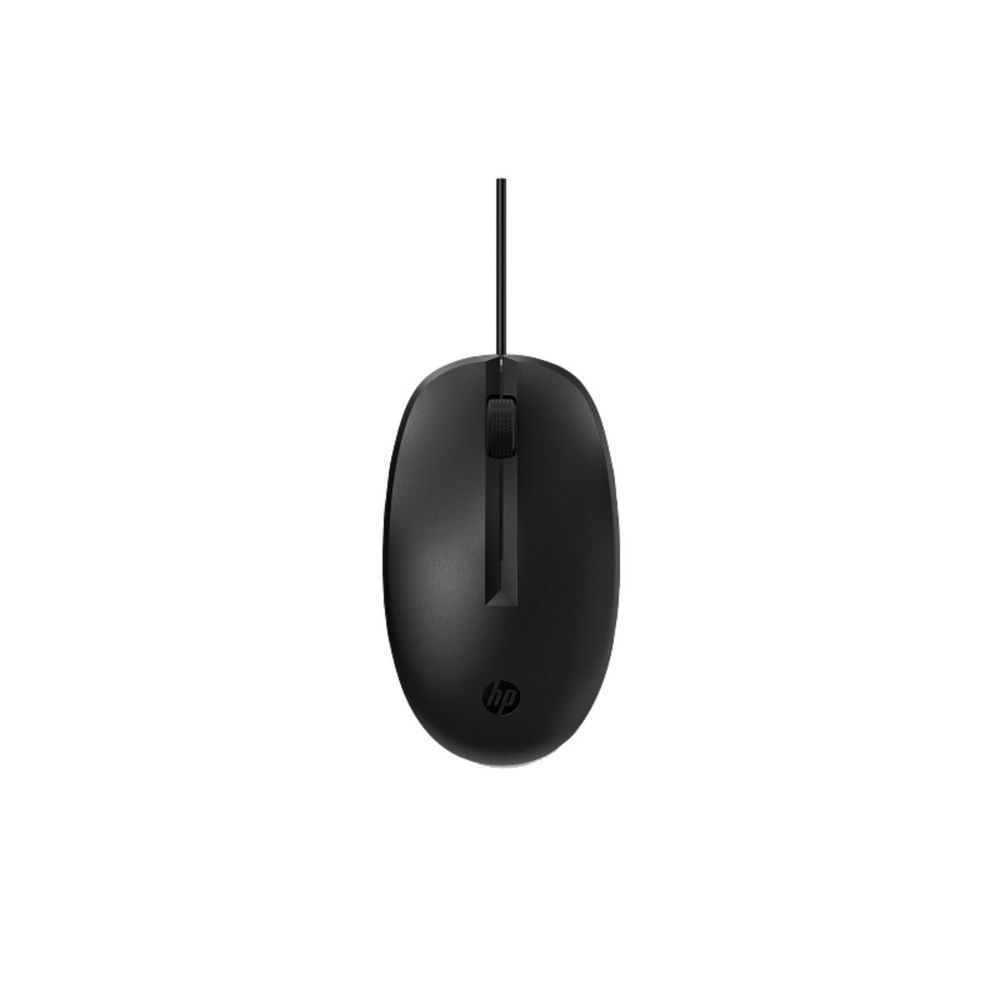 Mouse HP 125 com Fio USB com Sensor Ótico Vermelho e 3 Botões Preto 11.2CM 180CM