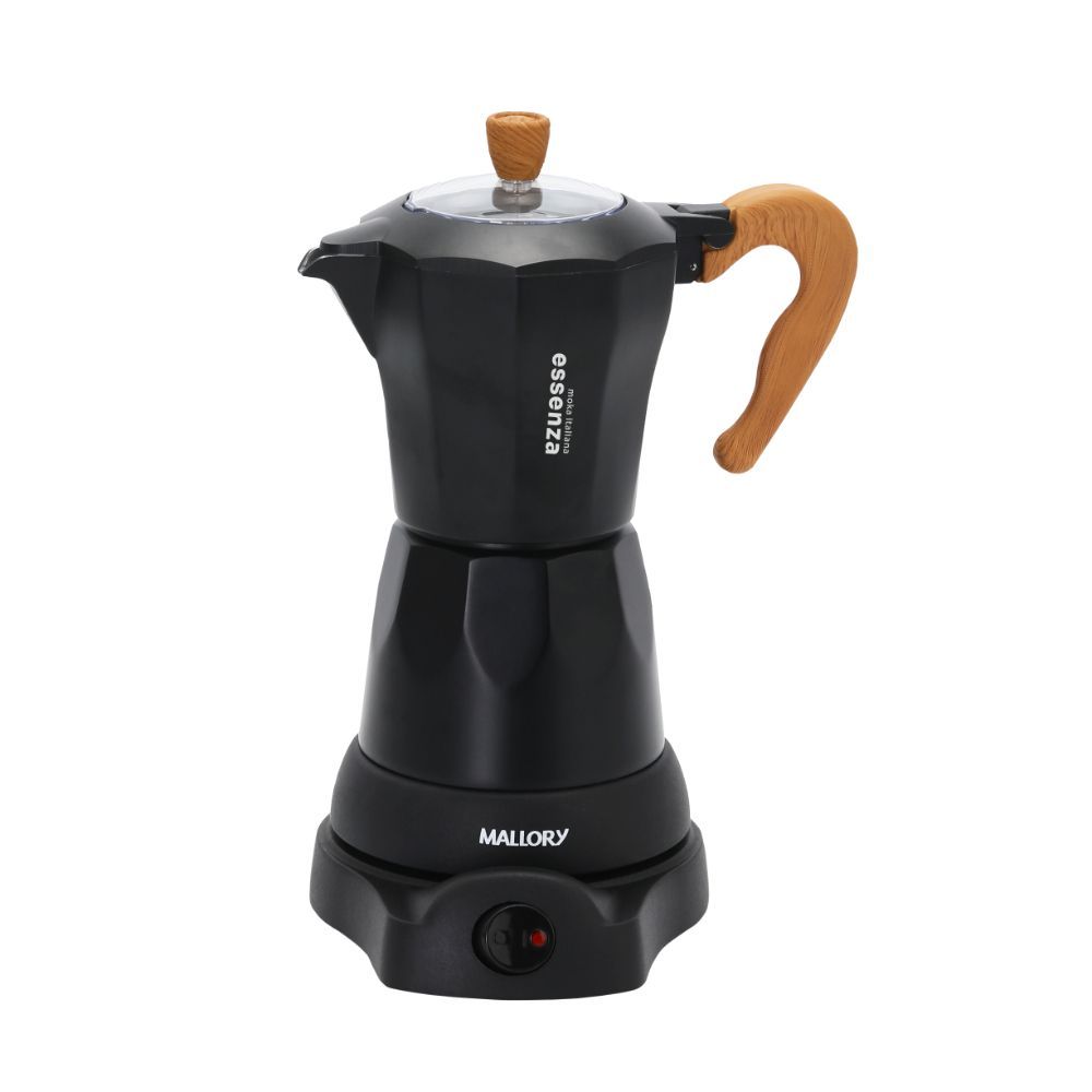 Cafeteira Italiana Elétrica Mallory Essenza Alumínio 3 Xícaras Preto 220V