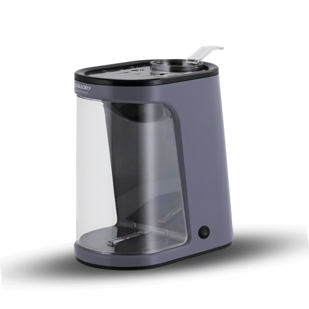 Pipoqueira Elétrica Mallory Gourmet 1200W Cinza sem Óleo com Copo Medidor Reservatório Transparente 110V