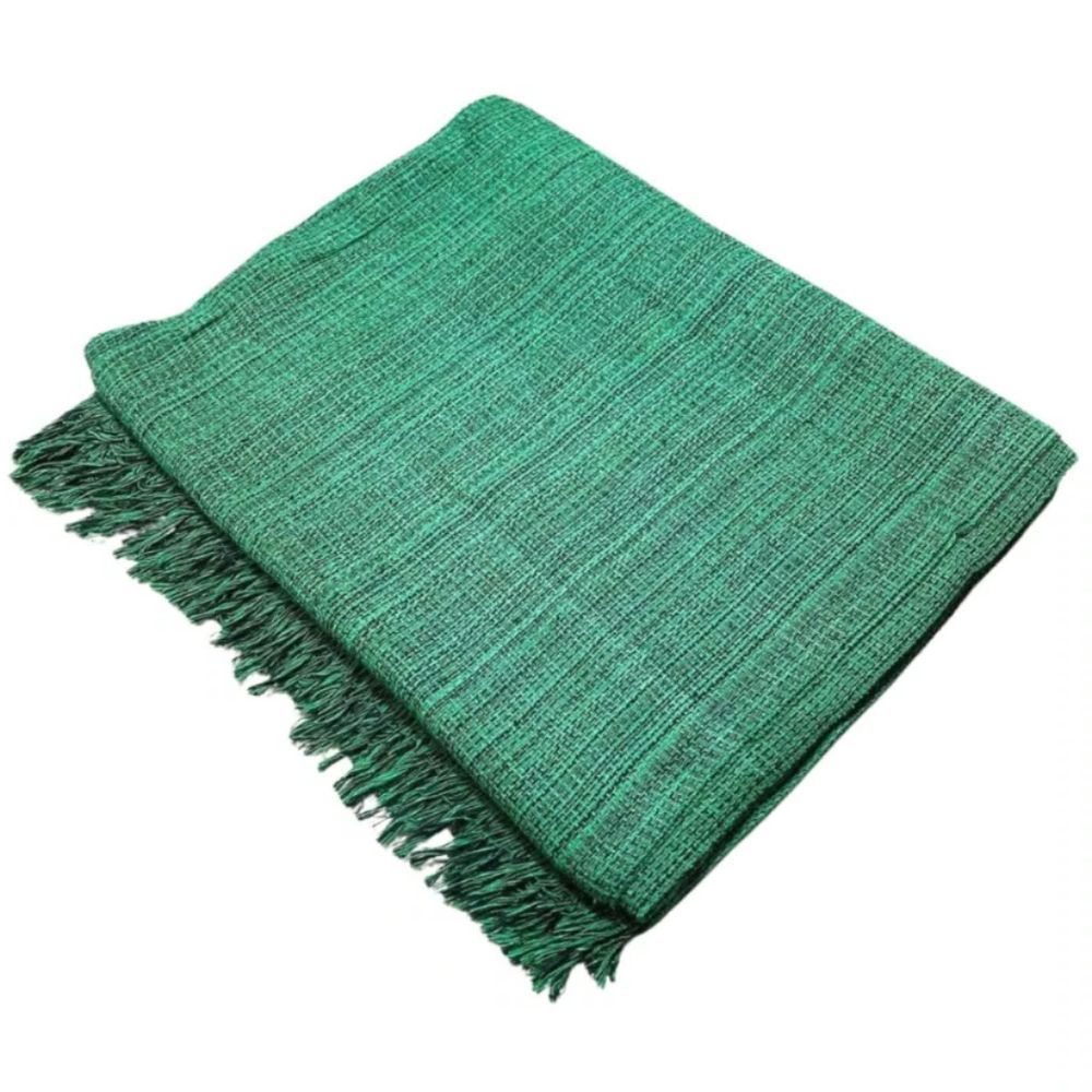 Capa de Sofá Manta Grande para Sofá 1,70x2,20 Decorativa e Protetora 100% Algodão Verde Mesclado Panos do Lar 170CM