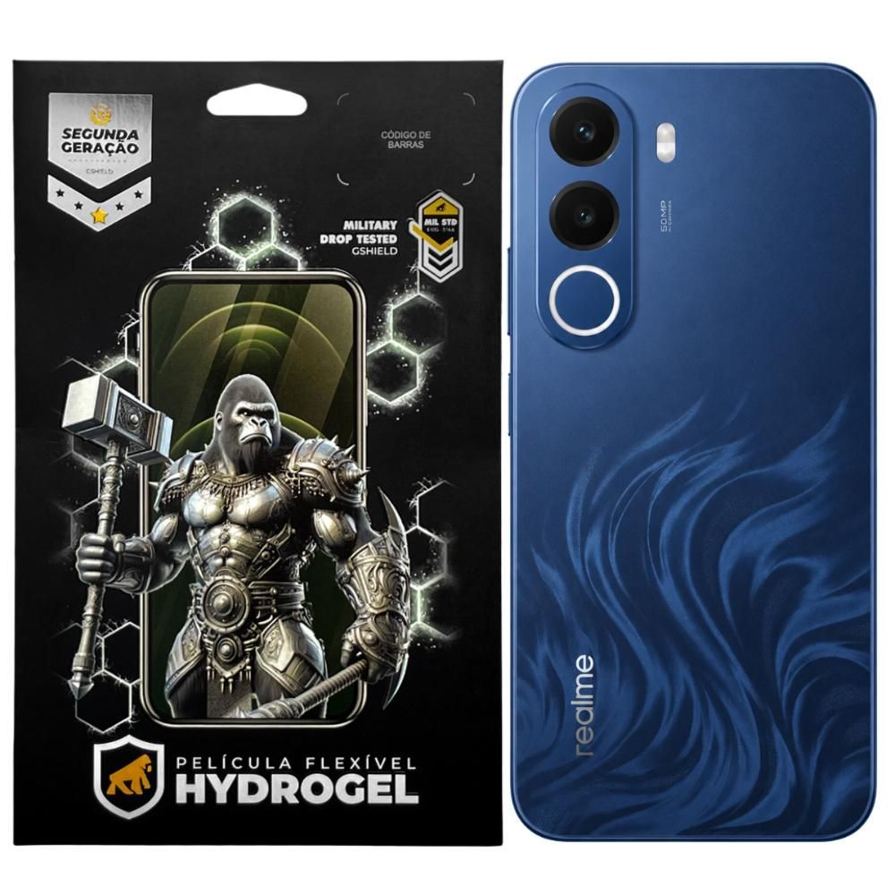 Película Protetora Gshield para Realme C100x Traseira Hydrogel HD com Tecnologia Hidro Nano Pet e TPU Soft Gel