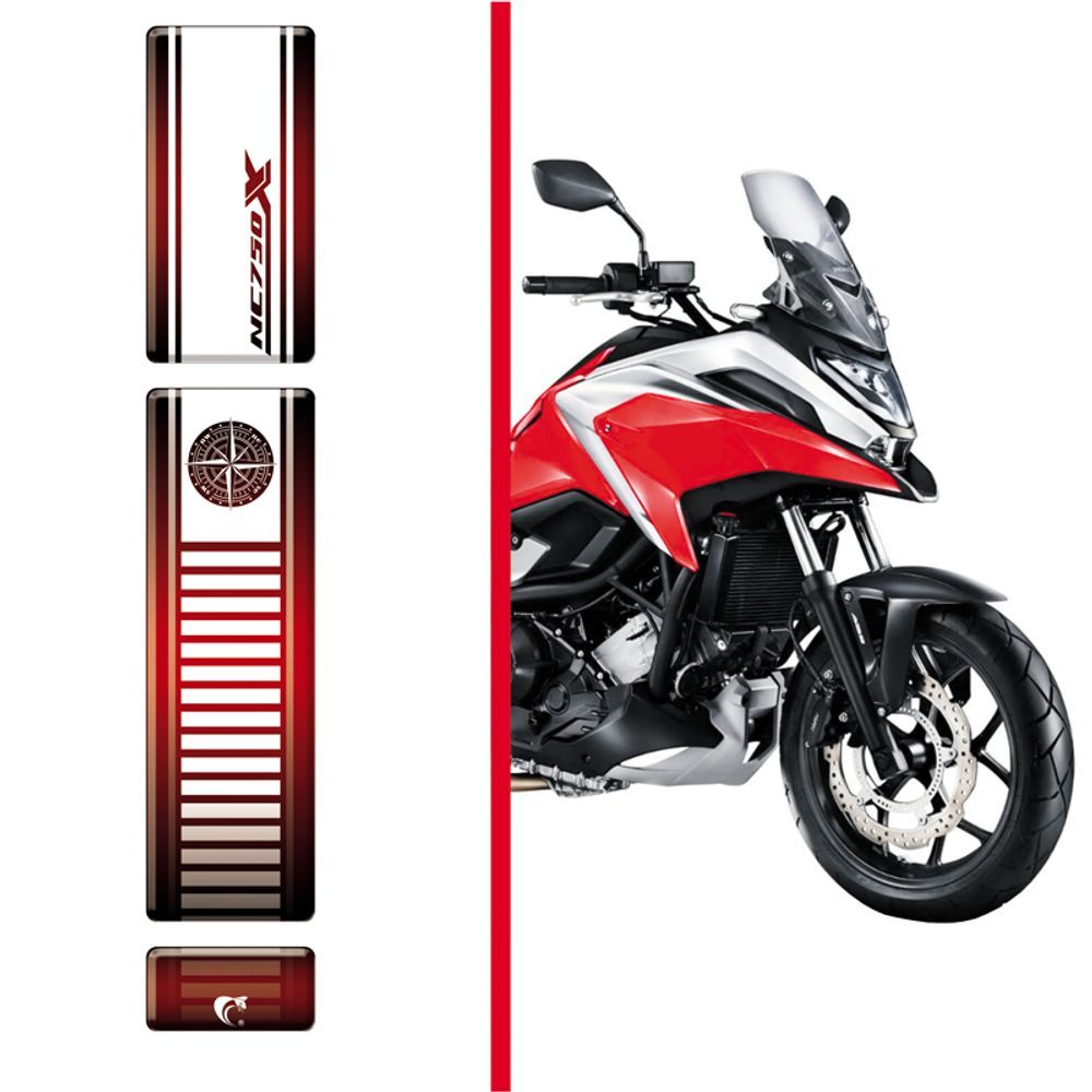 Protetor de Tanque Adesivo para Moto NC750X 2021 a 2025 Proteção Reforçada com Design Exclusivo Resinado 3 Peças 12,6CM