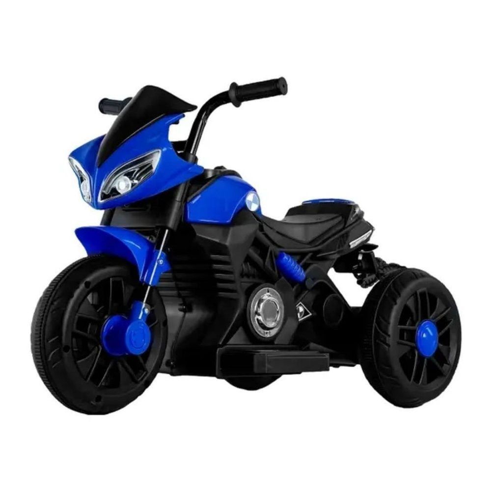 Moto Elétrica Infantil 6V com Bateria Recarregável e Acelerador no Pé Azul Unitoys