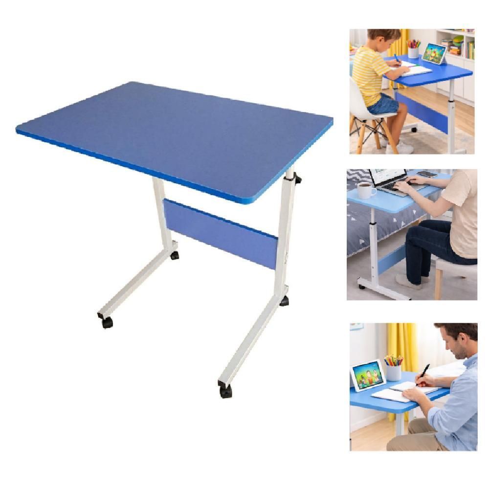 Mesa para Notebook Retangular Moderno sem Gavetas Alumínio 40CM Azul Yeet