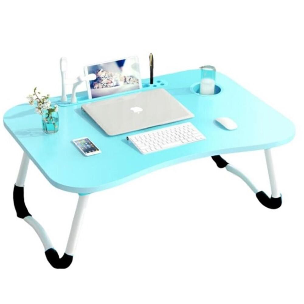 Mesa para Notebook Retangular Home Office Moderno sem Gavetas MDP 60CM Azul Yeet 60CM