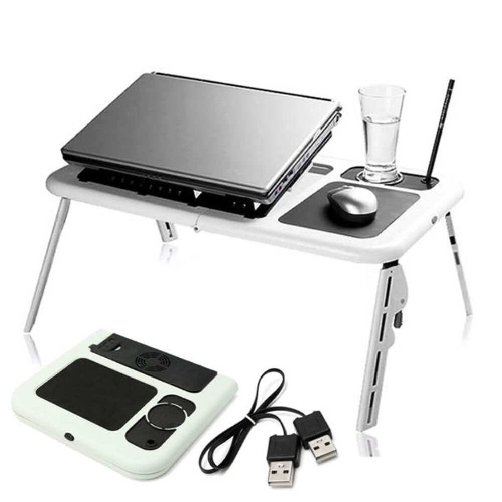 Mesa para Notebook E-Table Cooler com Regulagem de Altura e Inclinação 2 Coolers USB Porta-Copos e Porta-Caneta Yeet