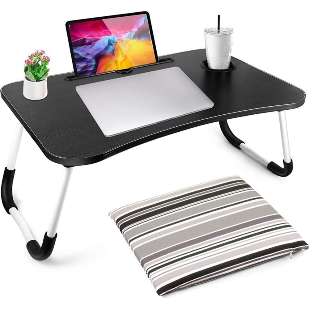 Mesa Portátil Dobrável para Notebook Moderno sem Gavetas MDF-MDP 60CM Preto Yeet