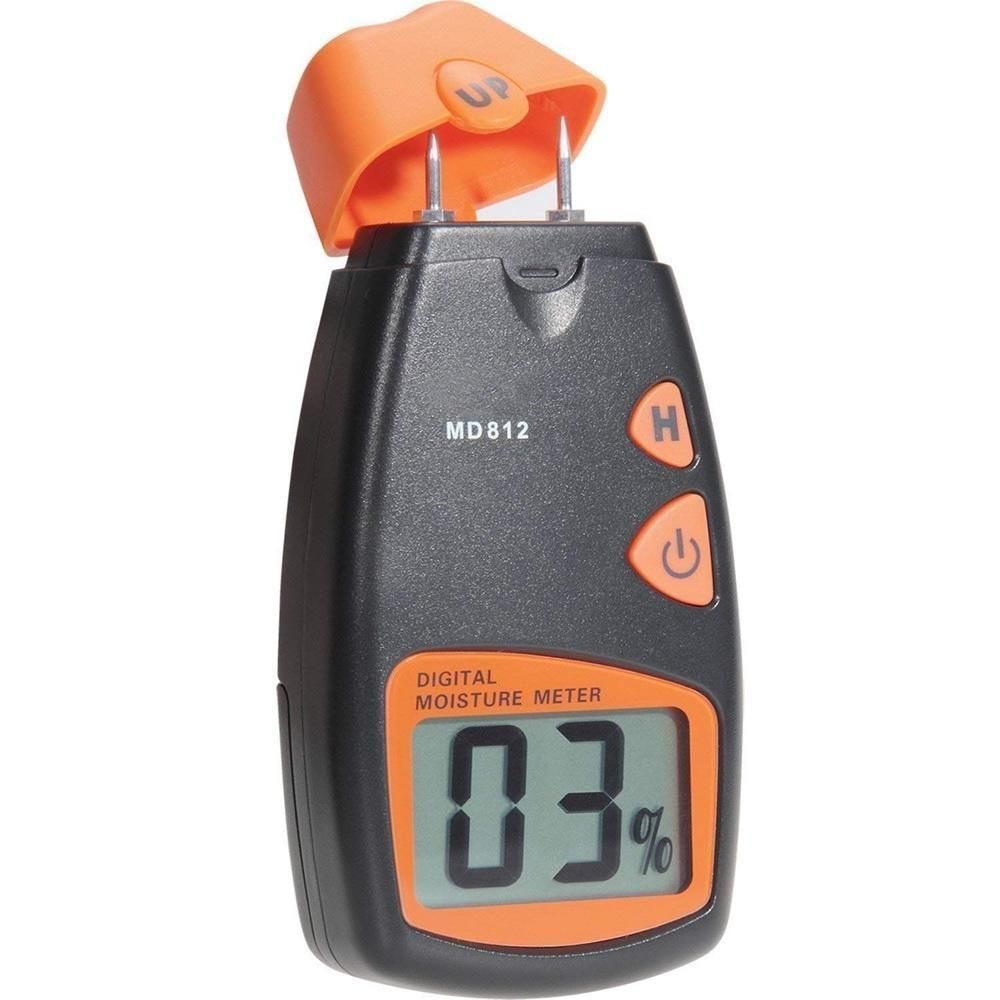 Medidor de Umidade Digital MD812 com Display LCD Função Data Hold e Tampa Protetora do Sensor Preto