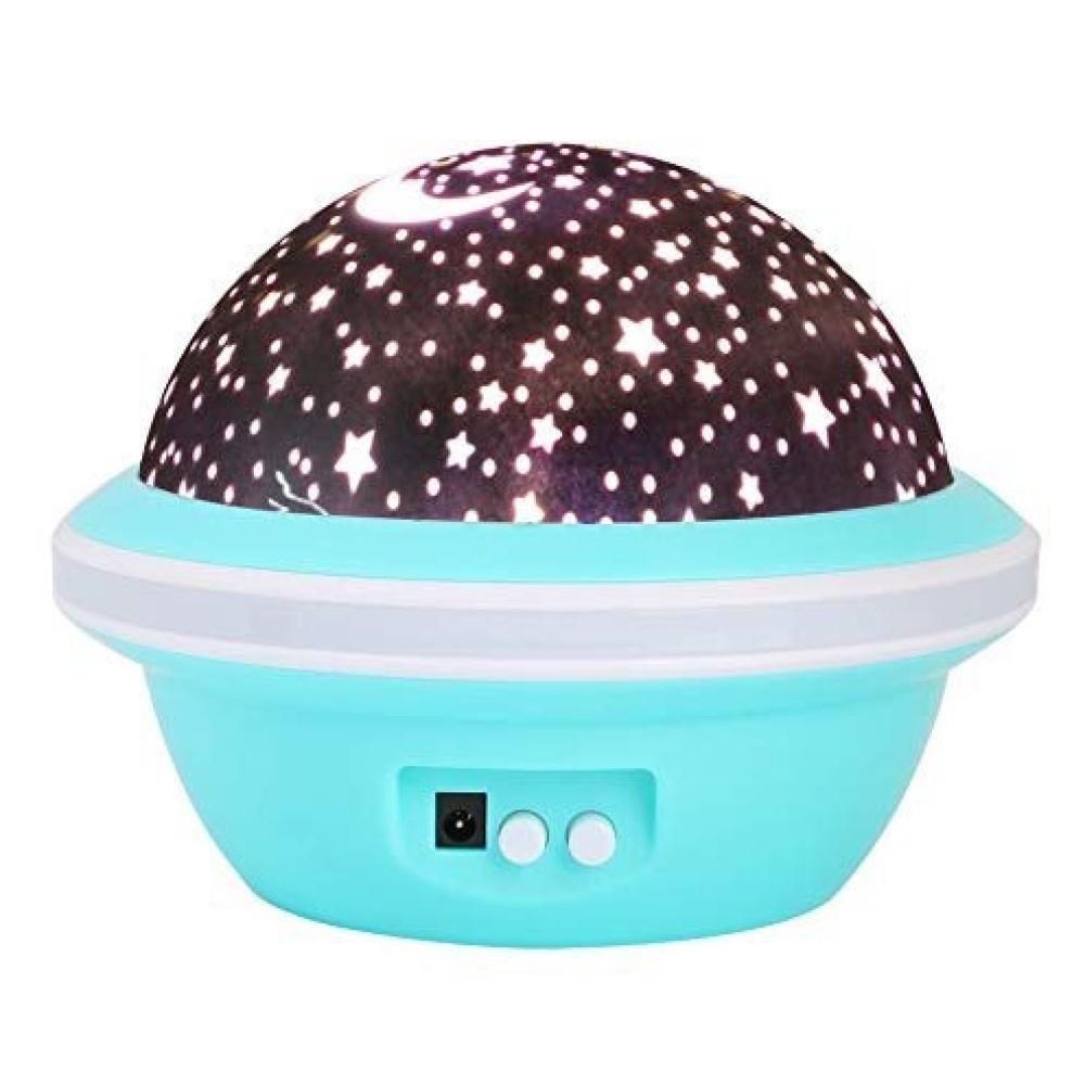 Luminária Luz Noturna Decorativa Globo Projetor 360 graus  de Estrelas com USB e Pilhas Verde 10.7CM