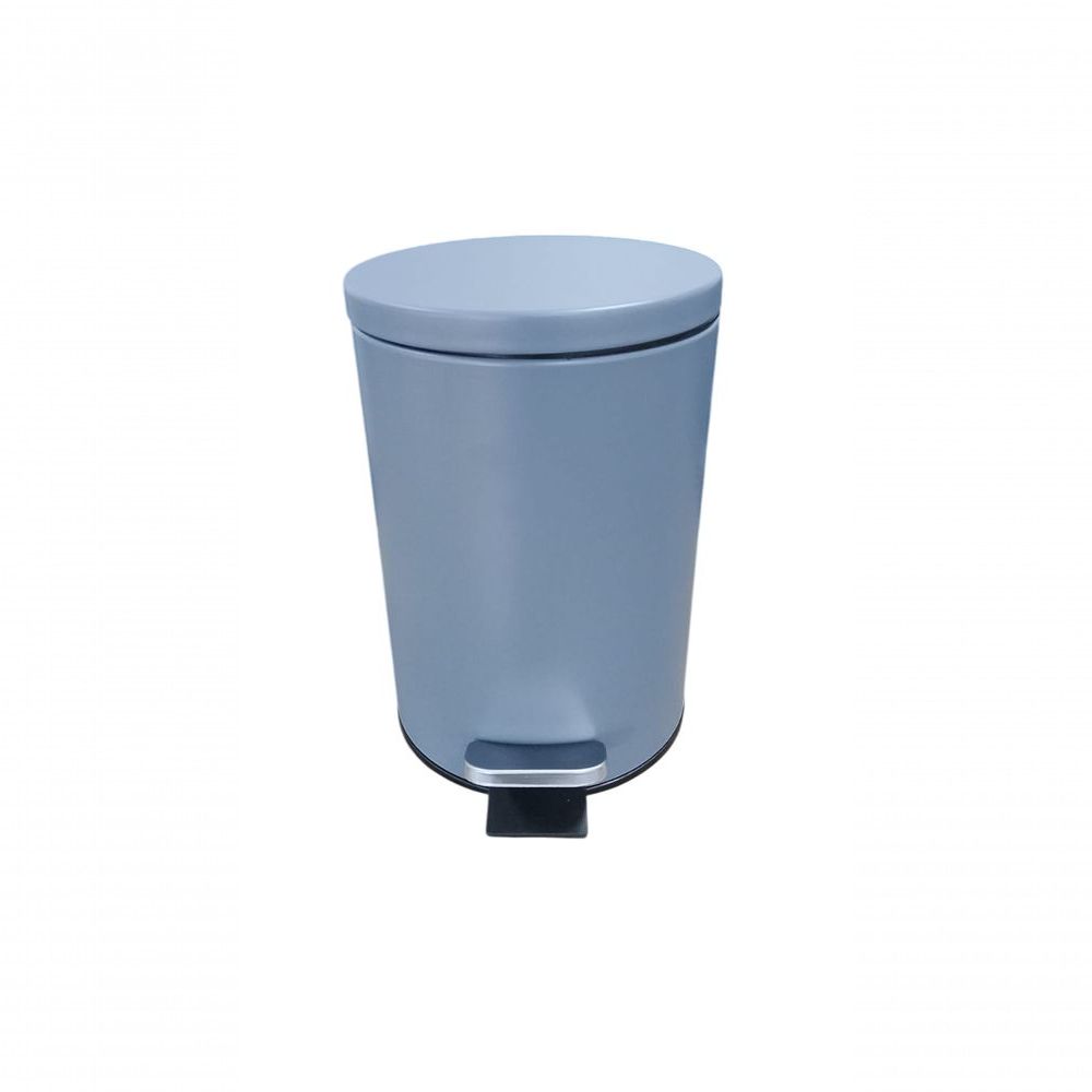 Lixeira Redonda com Pedal Multiuso 5L Aço Inox Abertura por Pedal Balde Interno Removível Cinza Matte Powermaid