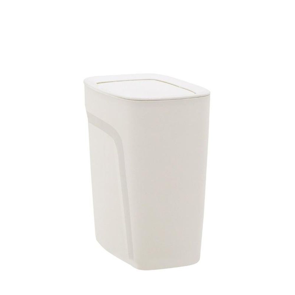 Lixeira Compact 8,5L Polipropileno Basculante com Aro Interno Branco Tramontina