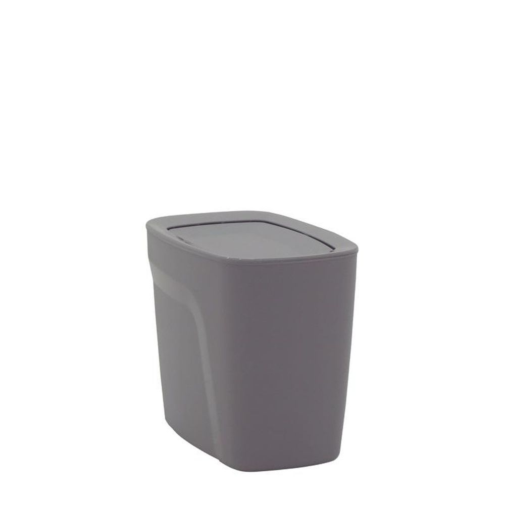 Lixeira Compact 6,5L Polipropileno Basculante com Tampa Removível Cinza Tramontina 25CM 6,5L