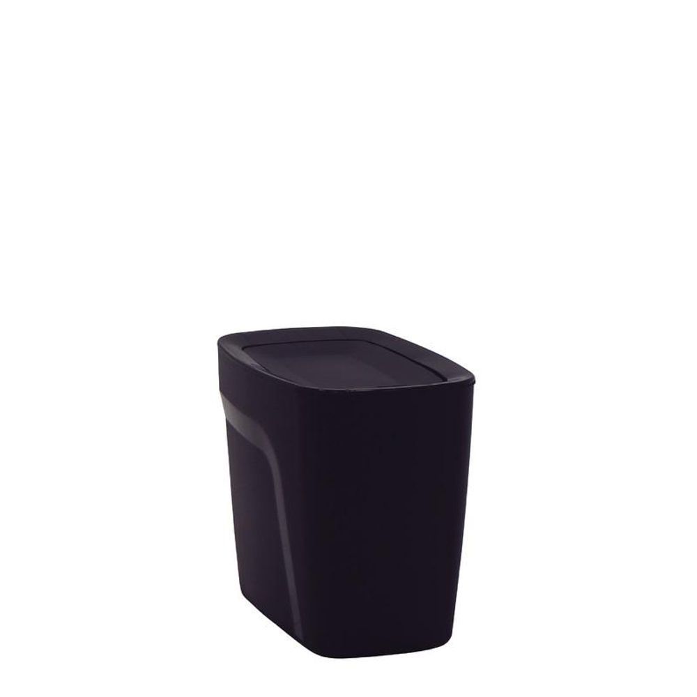 Lixeira Compact 6,5L Polipropileno Basculante com Aro Interno Preto Tramontina
