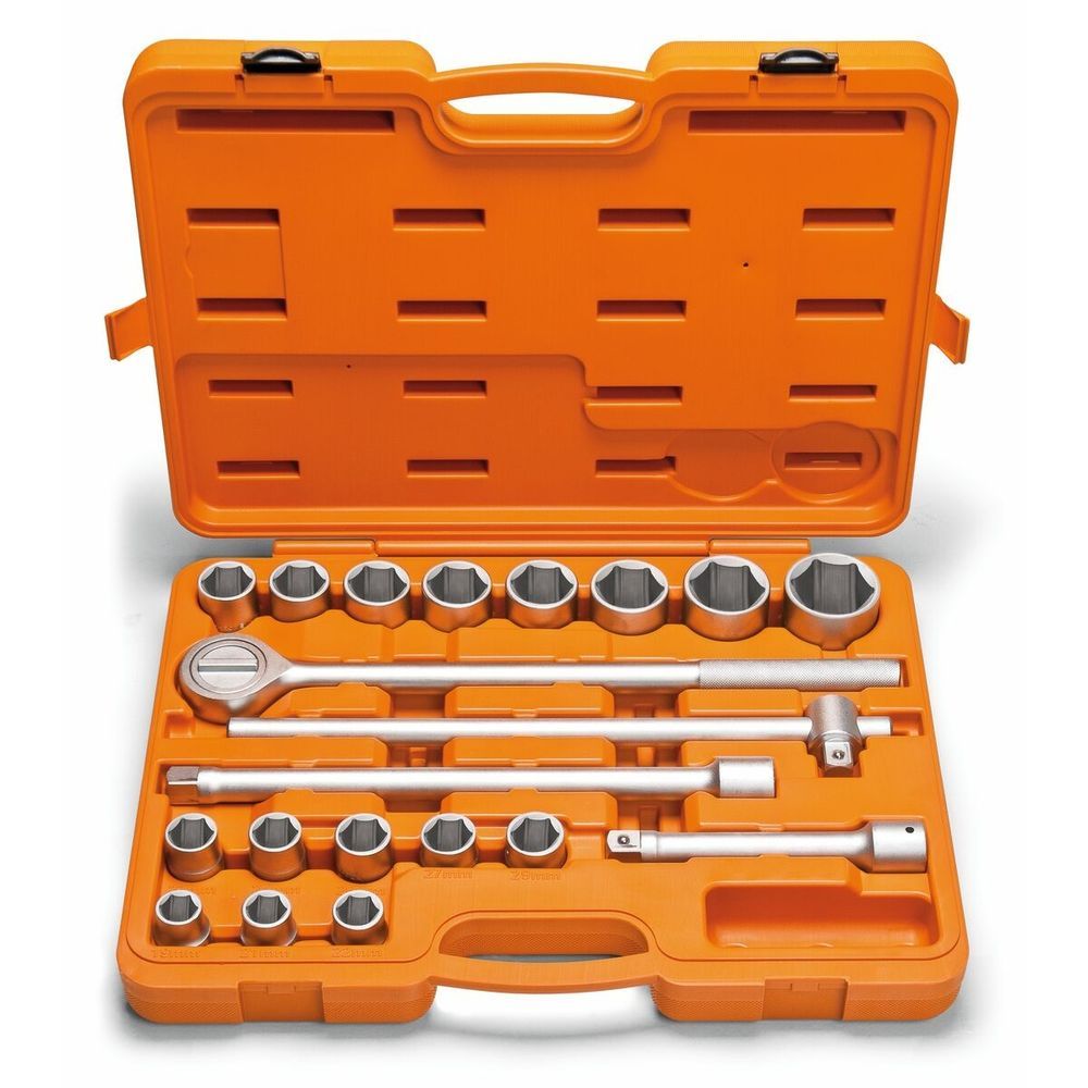 Kit de Soquetes 3-4'' 20 Peças Aço Crv com Maleta e Acessórios Sextavados Bivolt Tramontina