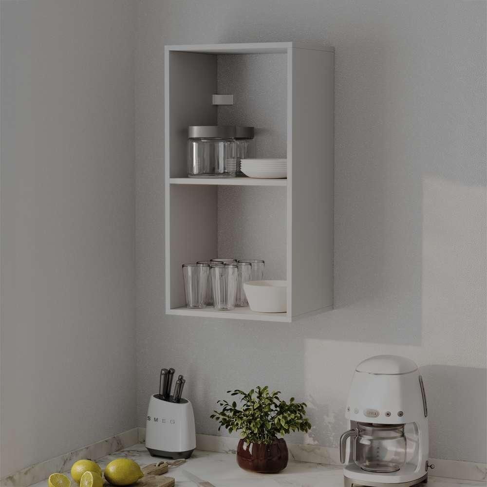 Nicho Organizador Suspenso Gusto 41CM 1 Porta MDP Porta de Bater Branco Mercado das Prateleiras