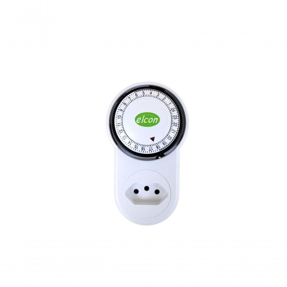 Timer Analógico TM-22 Bivolt com 96 Programações Diárias Branco Elcon 23x11x13cm