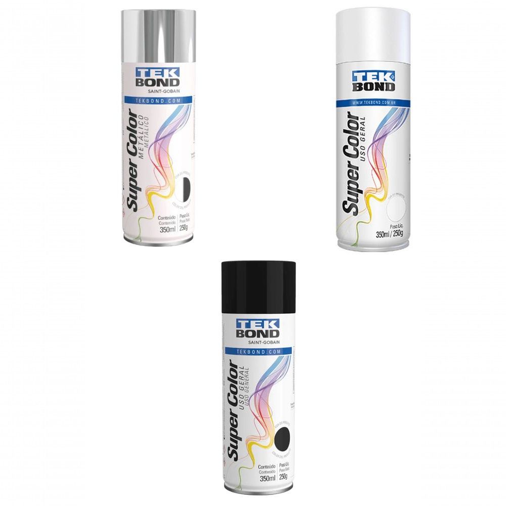 Tinta Spray Uso Geral Resinas Acrilicas Secagem Rapida Aluminio 350ML Tekbond