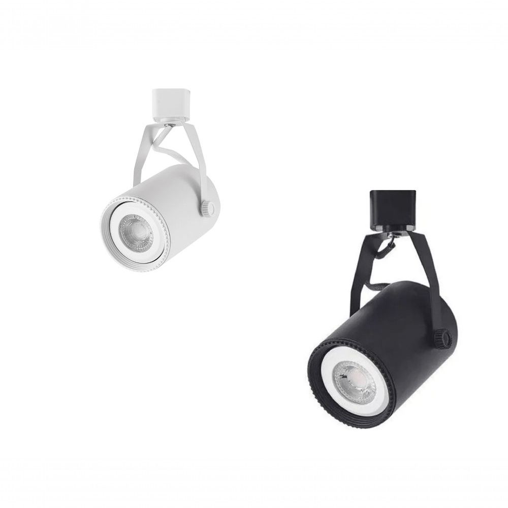 Spot para Trilho Lille com Design Contemporâneo e Suporte Ajustável Preto Nordecor Iluminação