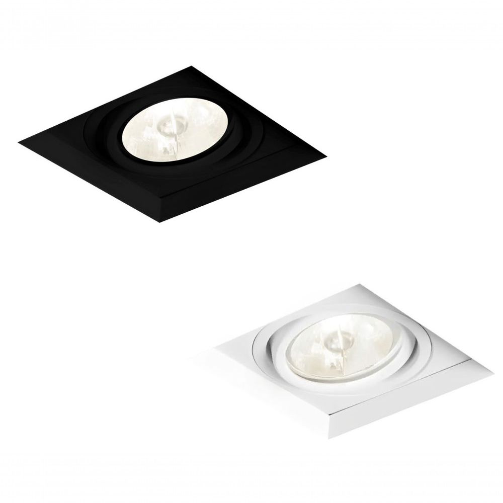 Spot Incandescente Embutir no Frame II com Ajuste de Ângulo e Design Slim Preto Newline Iluminação