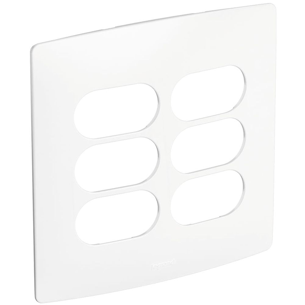 Placa de Interruptores e Tomadas Nereya 3+3 Postos Separados 4x4 Branco Pial 663430