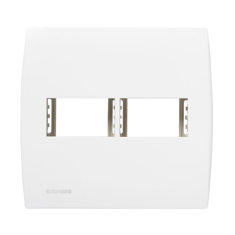 Placa 4x4 para 2 Módulos com Suporte Branco Ilus 5TG9 9030 Bivolt Soprano