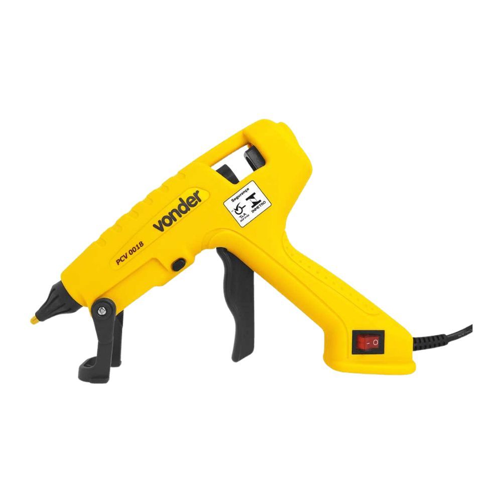 Pistola de Cola Quente PCV 0018 100W Bivolt com Haste de Apoio Preto Vonder 12CM