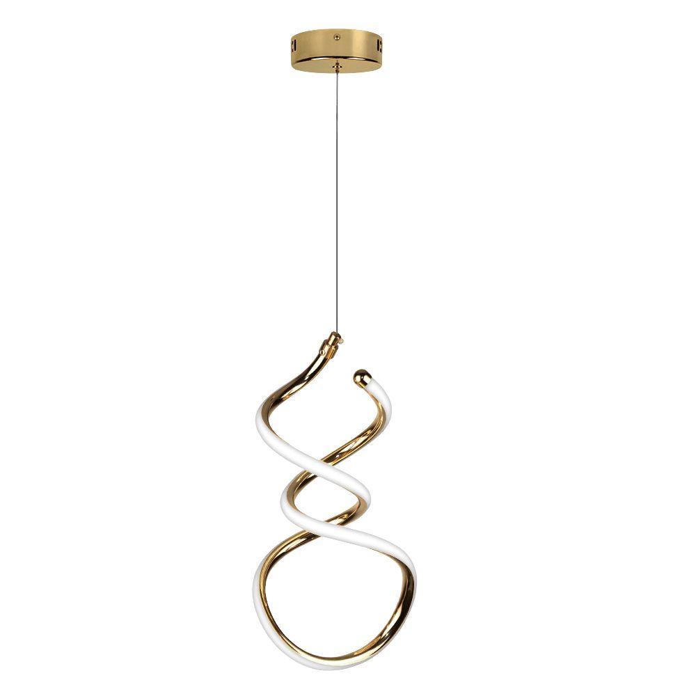 Pendente Led Espiral 60253082-20 com LED Integrado 18W 3000K 1260Lm Bivolt Dourado Blumenau Iluminação